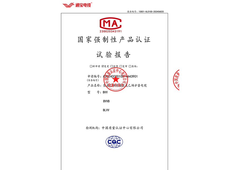 国家强制性产品认证试验报告