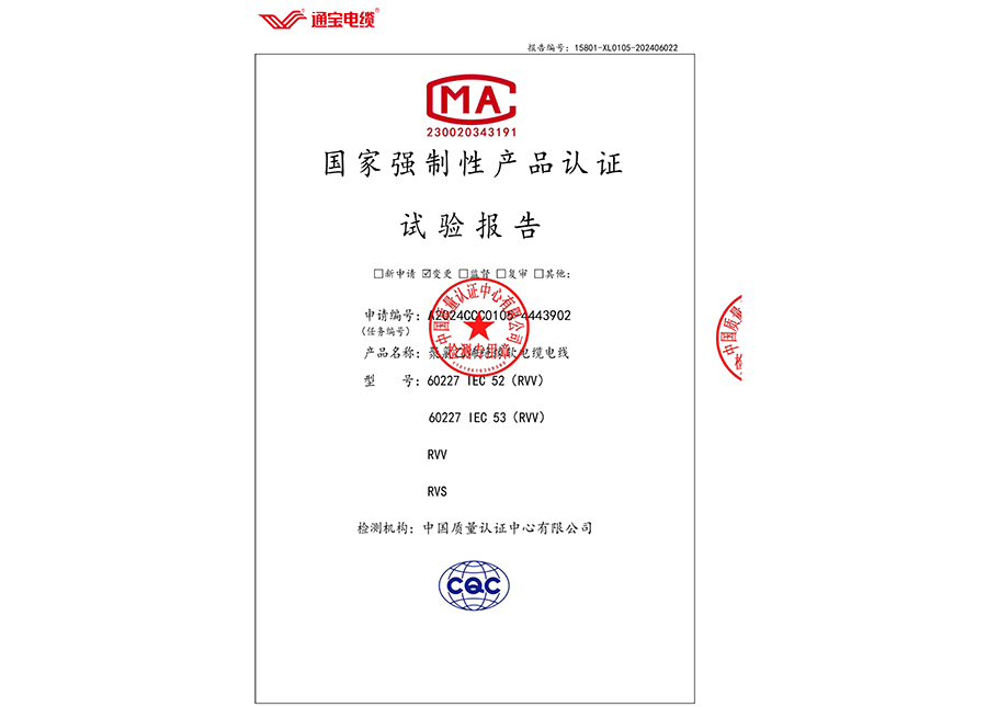 国家强制性产品认证试验报告